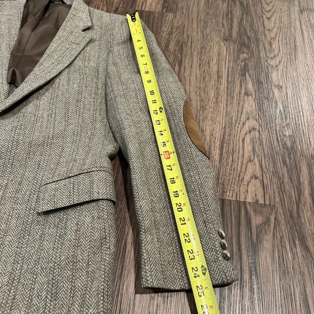 Imperial By Haggar  Brown Tweet Wool Herringbone Blazer Men's Size 42R VTG